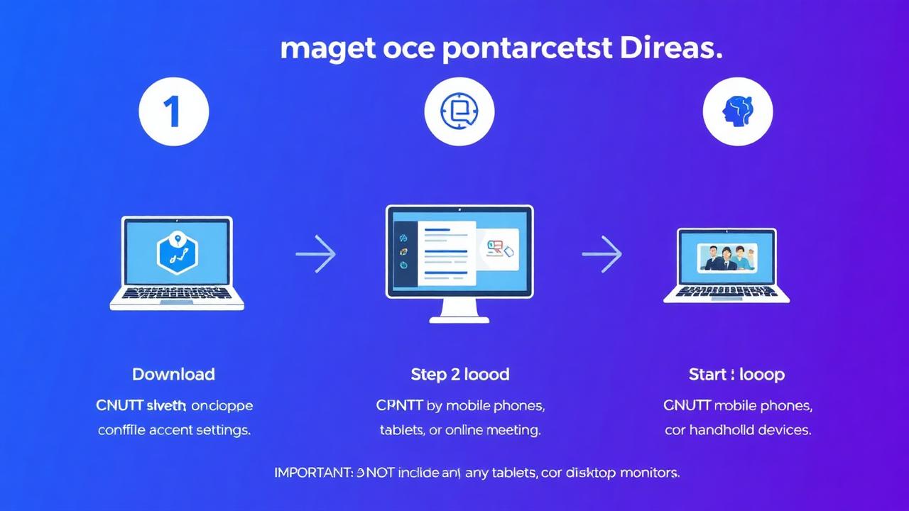 Three-step process: Download Utell AI, Configure Accent Settings, Start GoTo Meeting with real-time accent conversion