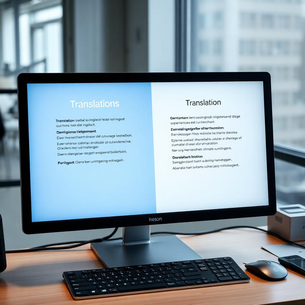 Real-time translation concept showing English to Deutsch speech conversion during an online meeting